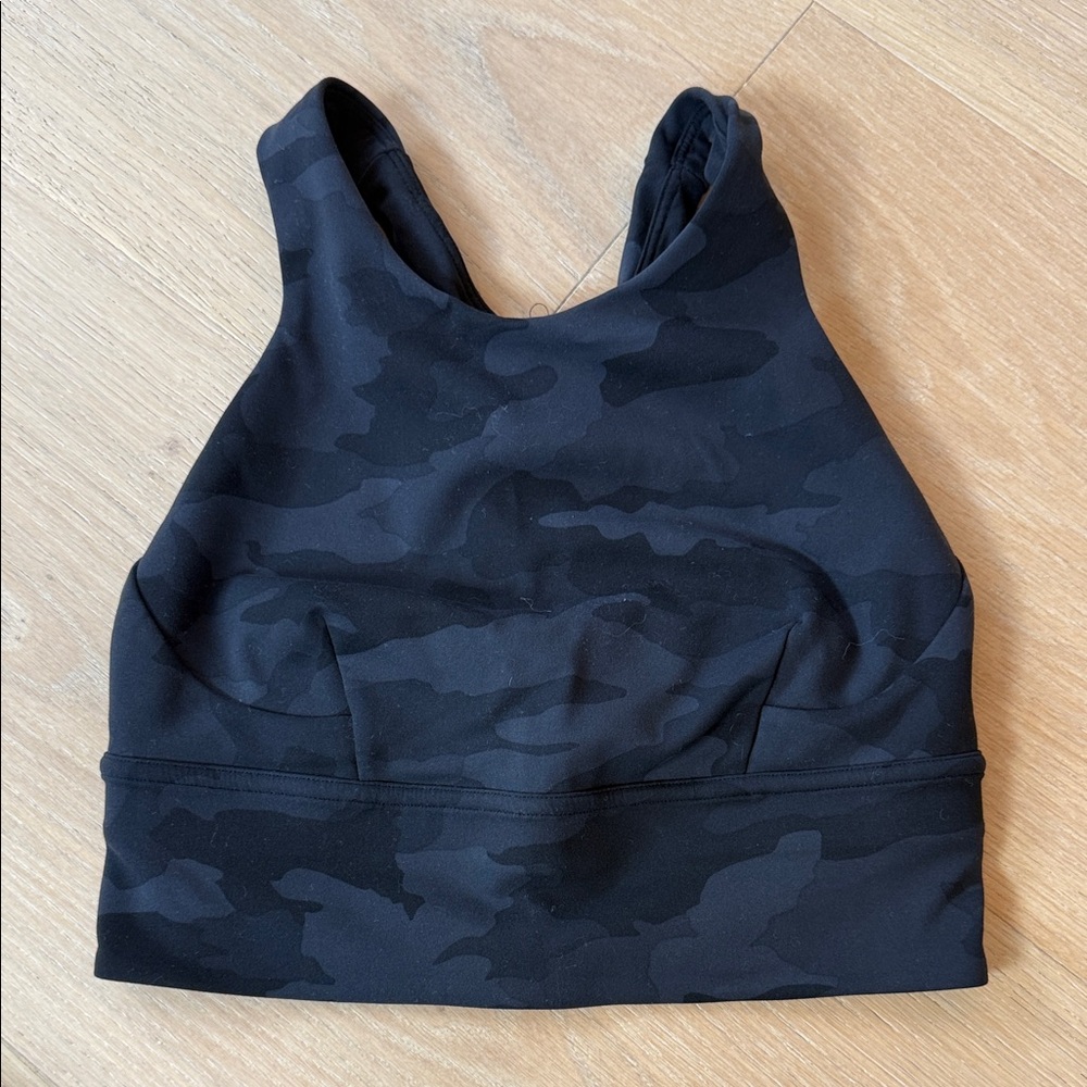 lululemon athletica Black Camouflage High Neck Sports Bra